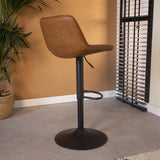 Sgabello da bar Jason Dimehouse Cognac LxLxH 82x52x39 Ecopelle Atmosferica foto diagonale vista posteriore