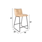 Sgabello da bar Jelle Dimehouse Champagne LxPxH 63x56x49 Microfibra Bianco Indicazione dimensione foto