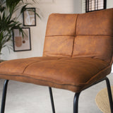 Sgabello da bar Jelle Dimehouse Cognac LxPxH 63x56x49 Microfibra Foto di dettaglio atmosferico
