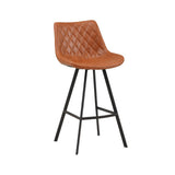 Sgabello Giunone Dimehouse Cognac LxPxH 86x56x56 Ecopelle Foto bianca vista diagonale frontale