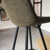 Sgabello Kenton Dimehouse Verde LxPxA 84x54x49 Microfibra Foto ambientata dettaglio
