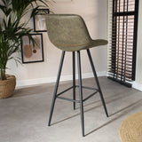 Sgabello Kenton Dimehouse Verde LxPxA 84x54x49 Microfibra Foto ambientata vista posteriore diagonale