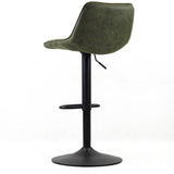 Sgabello da bar Keston Dimehouse Verde LxPxH 82x52x39 Microfibra Foto bianca vista posteriore diagonale