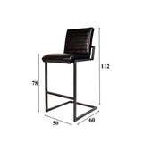 Sgabello Kuba Dimehouse Nero LxPxH 93x58x53 Ecopelle Indicazione dimensione foto bianca