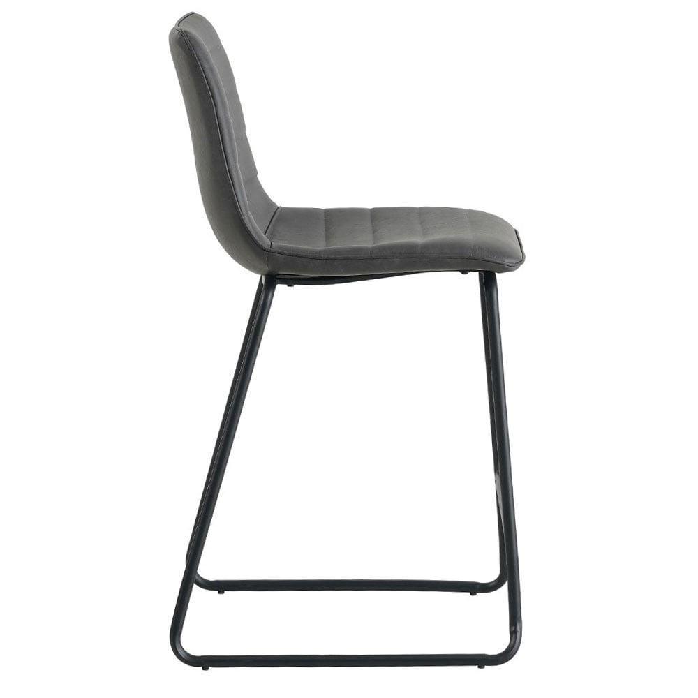 Sgabello da bar Mark Ecopelle Dimehouse Antracite LxPxH 79x65x54 Ecopelle Bianco vista laterale foto