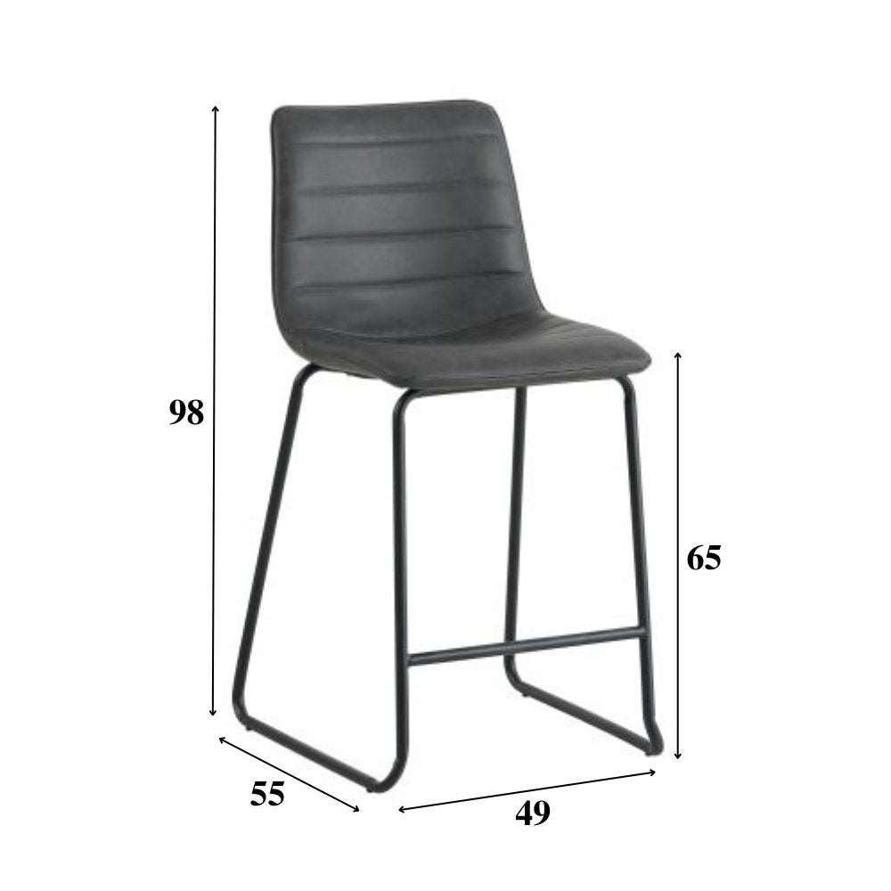 Sgabello da bar Mark Ecopelle Dimehouse Antracite LxPxH 79x65x54 Ecopelle Bianco Indicazione dimensione foto