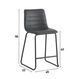 Sgabello da bar Mark Ecopelle Dimehouse Antracite LxPxH 79x65x54 Ecopelle Bianco Indicazione dimensione foto