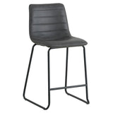 Sgabello da bar Mark Ecopelle Dimehouse Antracite LxPxH 79x65x54 Ecopelle Bianco foto diagonale vista frontale