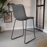 Sgabello da bar Mark Ecopelle Dimehouse Antracite LxPxH 79x65x54 Ecopelle Atmosferica foto diagonale vista posteriore