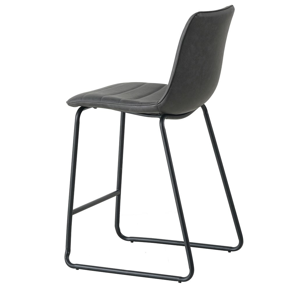 Sgabello da bar Mark Ecopelle Dimehouse Antracite LxPxH 79x65x54 Ecopelle Bianco foto diagonale vista posteriore
