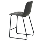 Sgabello da bar Mark Ecopelle Dimehouse Antracite LxPxH 79x65x54 Ecopelle Bianco foto diagonale vista posteriore