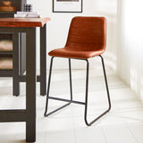 Sgabello da bar Mark Ecopelle Dimehouse Cognac LxPxH 79x65x54 Ecopelle Foto atmosferica vista diagonale frontale