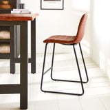Sgabello da bar Mark Ecopelle Dimehouse Cognac LxPxH 79x65x54 Ecopelle Foto atmosferica vista laterale