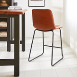 Sgabello da bar Mark Ecopelle Dimehouse Cognac LxLxH 79x65x54 Ecopelle Atmosferica foto diagonale vista posteriore