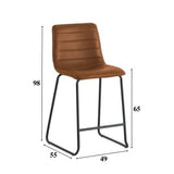 Sgabello da bar Mark Ecopelle Dimehouse Cognac LxPxH 79x65x54 Ecopelle Bianco Indicazione dimensione foto
