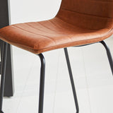 Sgabello da bar Mark Ecopelle Dimehouse Cognac LxLxH 79x65x54 Ecopelle Dettaglio fotografico atmosferico