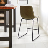 Sgabello da bar Mark Ecopelle Dimehouse Verde LxPxH 79x65x54 Ecopelle Atmosferica foto diagonale vista posteriore