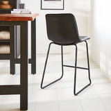 Sgabello da bar Mark Ecopelle Dimehouse Nero LxPxA 79x65x54 Ecopelle Foto suggestiva vista diagonale posteriore