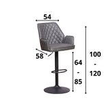 Sgabello bar Novan in microfibra Dimehouse Antracite LxPxH 73x57x44 Tessuto Bianco Indicazione dimensione foto