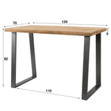 Tavolo da bar Wyatt DH Interior Mango LxLxH 140x77x21 Legno di mango Indicazione della dimensione della foto in bianco