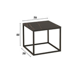Tavolino Fien Dimehouse Nero LxPxH 63x63x10 Pietra sinterizzata Indicazione dimensione foto bianca