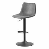 Sgabello da bar Boran Dimehouse Antracite LxLxH 55x54x53 Ecopelle Bianco diagonale fotografica vista frontale