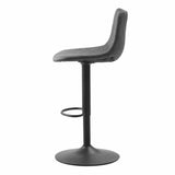 Sgabello da bar Boran Dimehouse Antracite LxLxH 55x54x53 Ecopelle Bianco vista laterale foto
