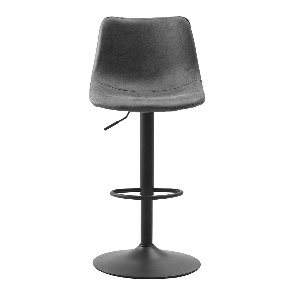 Sgabello da bar Boran Dimehouse Antracite LxLxH 55x54x53 Ecopelle Bianco foto vista frontale