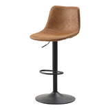 Sgabello da bar Boran Dimehouse Cognac LxPxH 55x54x53 Ecopelle Foto diagonale bianca vista frontale