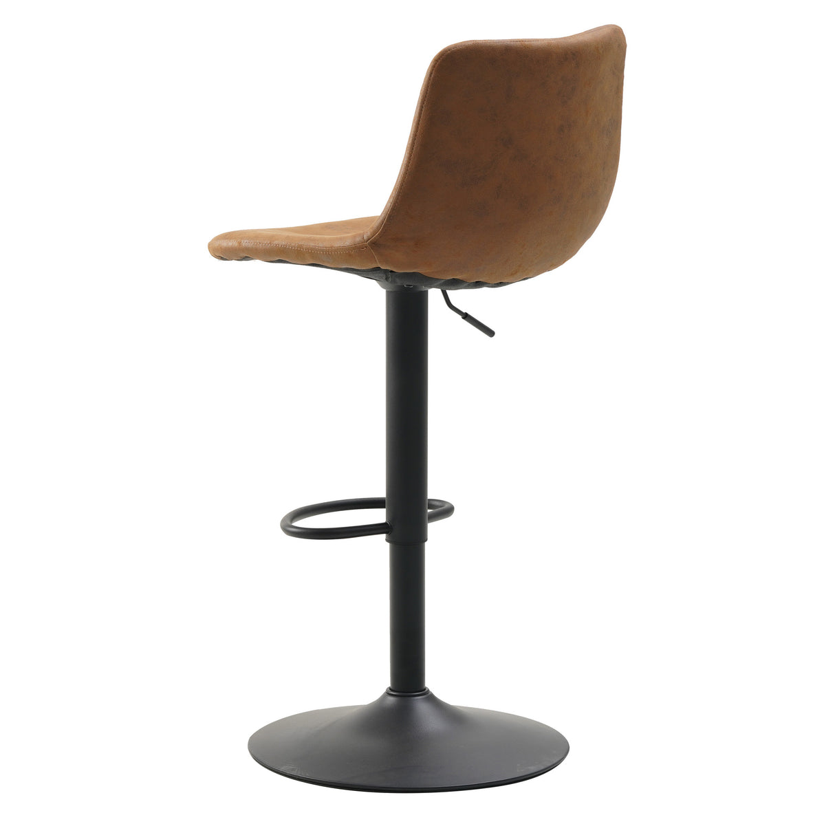 Sgabello da bar Boran Dimehouse Cognac LxLxH 55x54x53 Ecopelle Foto diagonale bianca vista posteriore