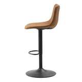 Sgabello da bar Boran Dimehouse Cognac LxLxH 55x54x53 Ecopelle Bianco foto vista laterale