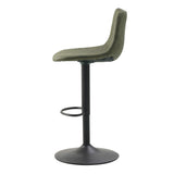 Sgabello da bar Boran Dimehouse Verde LxPxH 55x54x53 Ecopelle Bianco foto vista laterale