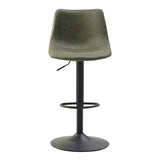 Sgabello da bar Boran Dimehouse Verde LxPxH 55x54x53 Ecopelle Bianco foto vista frontale