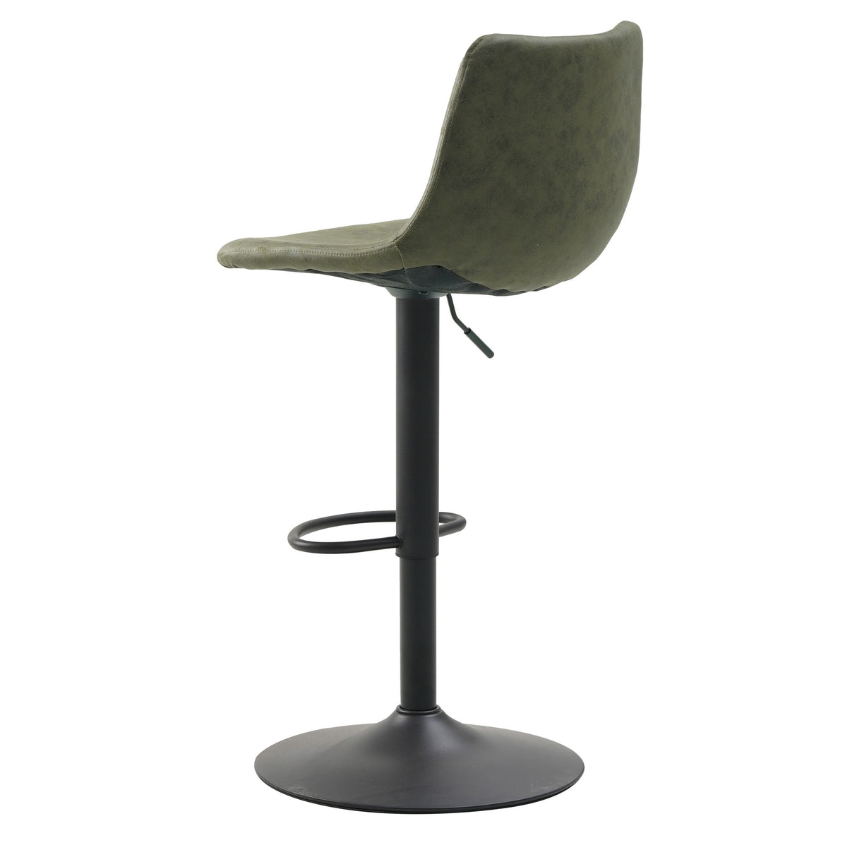 Sgabello da bar Boran Dimehouse Verde LxPxH 55x54x53 Ecopelle Foto diagonale bianca vista posteriore