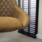 Sedia da ufficio Emily Microfibra Dimehouse Cognac LxPxH 75x61x52 Microfibra Foto di dettaglio atmosferico