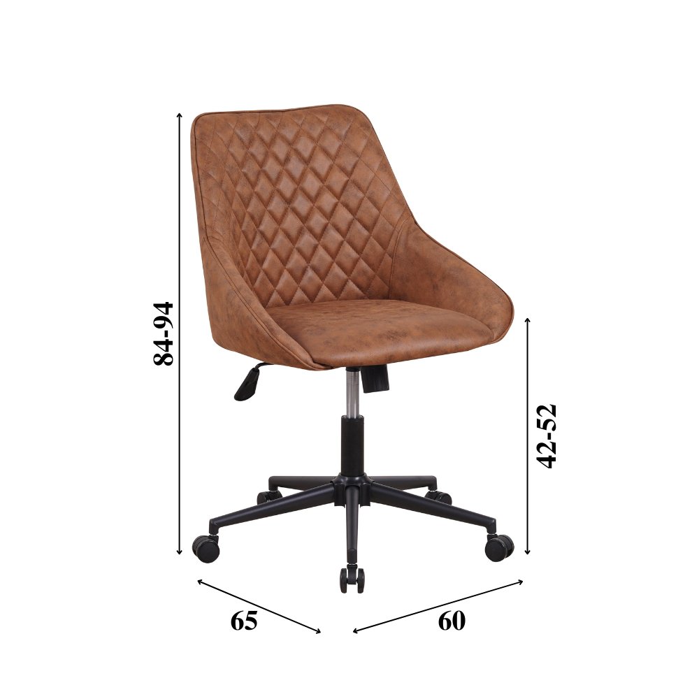 Sedia da ufficio Emily Microfibra Dimehouse Cognac LxPxH 75x61x52 Microfibra Bianco Indicazione dimensione foto