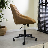 Sedia da ufficio Emily Microfibra Dimehouse Cognac LxPxH 75x61x52 Microfibra Foto atmosferica vista laterale