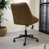 Sedia da ufficio Emily Microfibra Dimehouse Cognac LxPxH 75x61x52 Microfibra Foto atmosferica diagonale vista posteriore