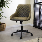 Sedia da ufficio Emily Microfibra Dimehouse Verde LxPxH 75x61x52 Microfibra Foto atmosferica diagonale vista frontale