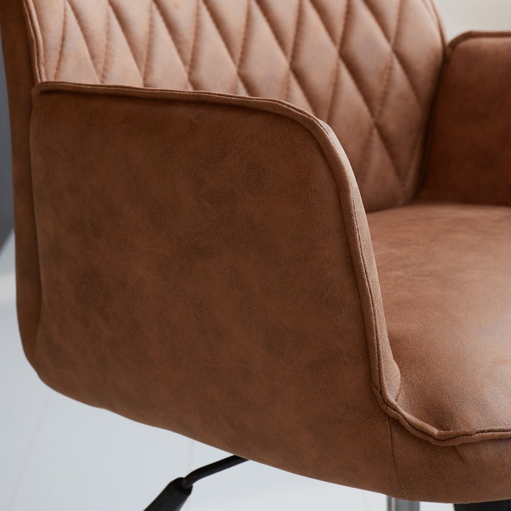 Sedia da ufficio Novan Dimehouse Cognac LxPxH 72x63x58 Tessuto Foto di dettaglio atmosferico