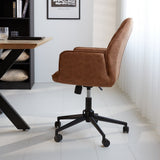 Sedia da ufficio Novan Dimehouse Cognac LxPxH 72x63x58 Tessuto Foto atmosferica vista laterale
