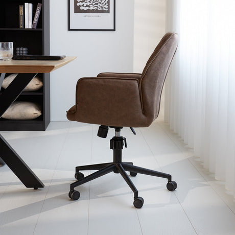 Sedia da ufficio Novan Dimehouse Taupe LxWxH 72x63x58 Tessuto Foto atmosferica vista laterale