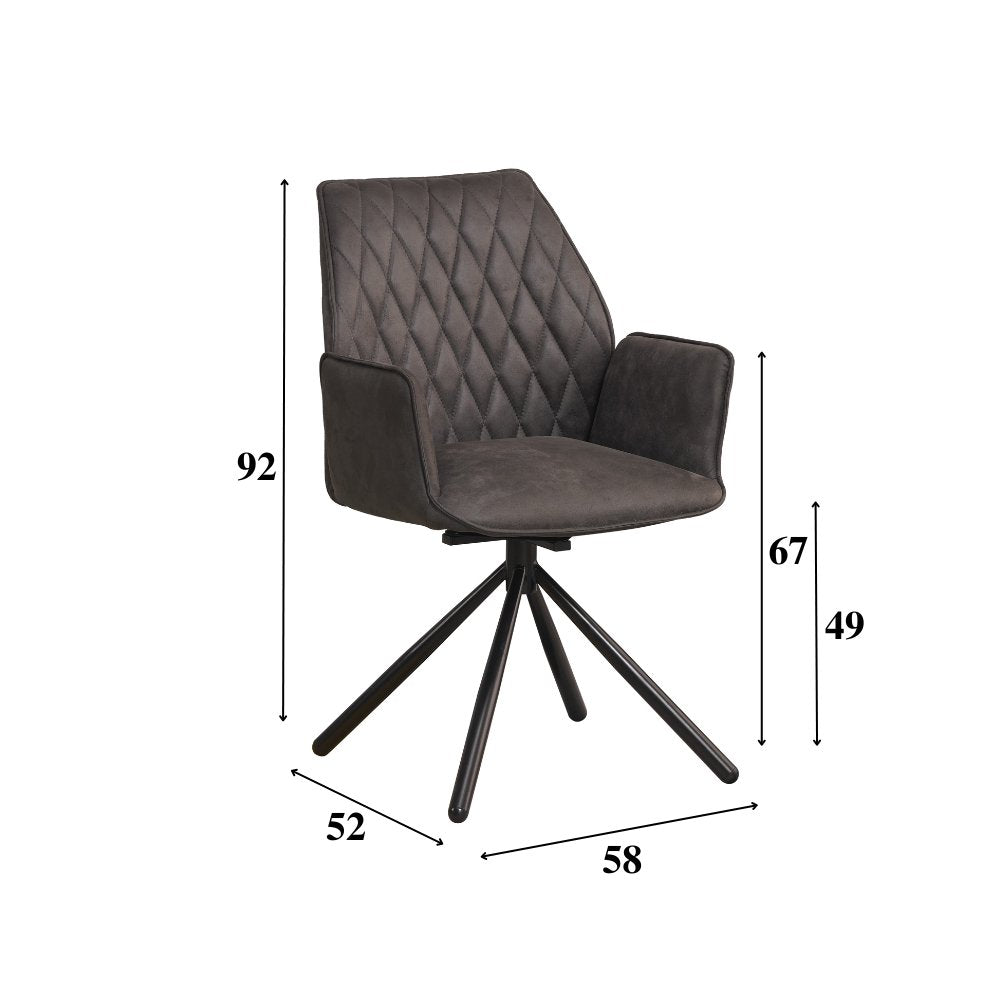 Sedia per sala da pranzo Novan Microfibra Dimehouse Antracite LxPxH 71x64x56 Tessuto Bianco Indicazione dimensione foto