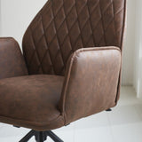 Sedia per sala da pranzo Novan Microfibra Dimehouse Marrone LxPxH 71x64x56 Tessuto Dettaglio fotografico atmosferico