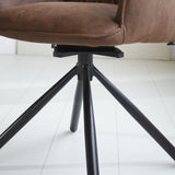 Sedia per sala da pranzo Novan Microfibra Dimehouse Marrone LxPxH 71x64x56 Tessuto Dettaglio fotografico atmosferico