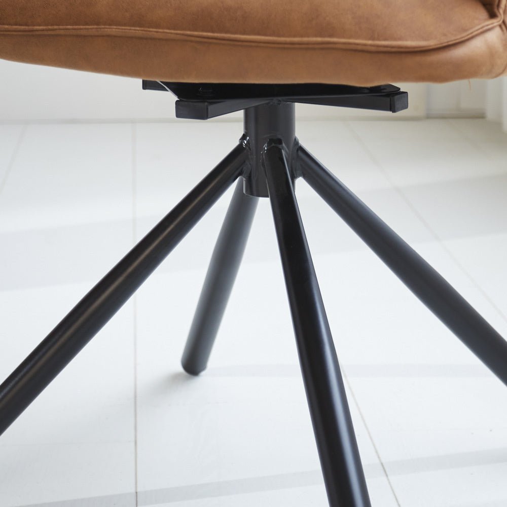 Sedia per sala da pranzo Novan Microfibra Dimehouse Cognac LxPxH 71x64x56 Tessuto Foto di dettaglio atmosferico