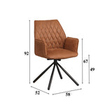 Sedia per sala da pranzo Novan Microfibra Dimehouse Cognac LxPxH 71x64x56 Tessuto Bianco Indicazione dimensione foto