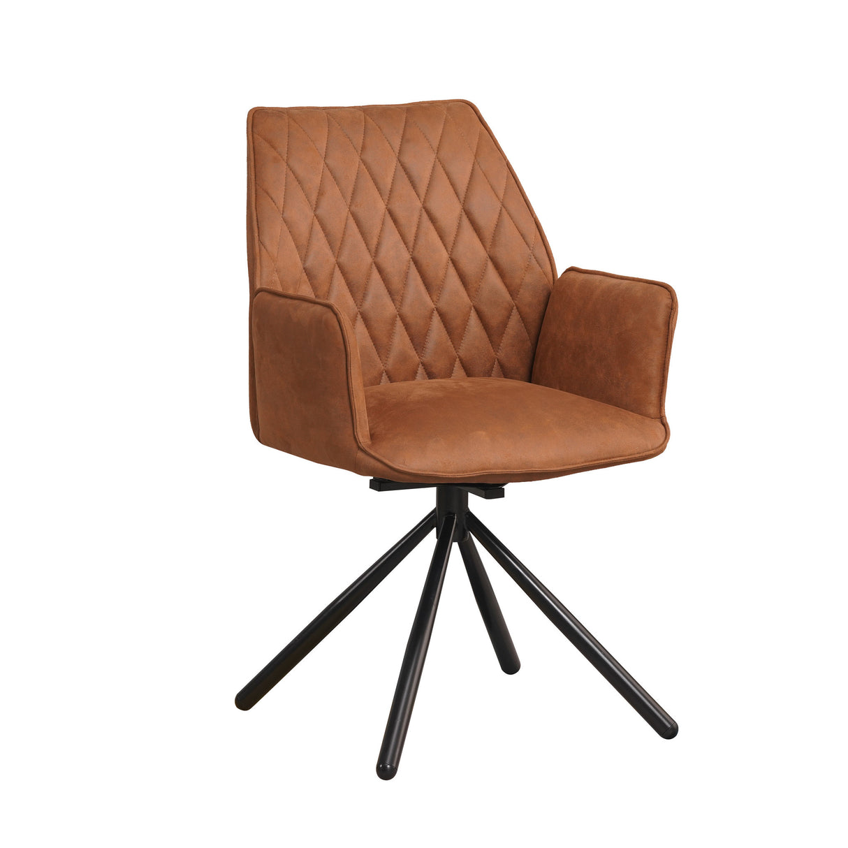 Sedia per sala da pranzo Novan Microfibra Dimehouse Cognac LxPxH 71x64x56 Tessuto Bianco foto diagonale vista frontale