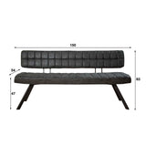 Divano per sala da pranzo Madrid DH Interior Nero LxLxH 156x44x22 Ecopelle Bianco Indicazione dimensione foto