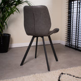 Sedia per sala da pranzo Barry Dimehouse Antracite LxPxH 69x66x48 Ecopelle Atmosferica foto diagonale vista posteriore